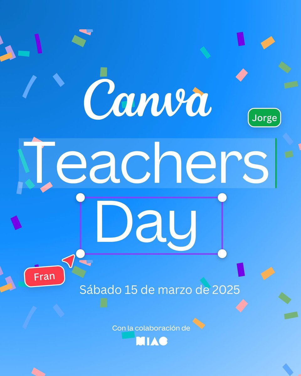 Hola, TENEMOS QUE HABLAR...

...porque me hace mucha ilusión anunciar que estaré en el <a href="/canva/">Canva</a> Teachers Day el próximo 15 de marzo en Madrid. ¿Nos vemos allí? ☺️

Toda la info sobre el evento ⬇️ public.canva.site/canvateachersd…

#soyMaestro 💪
#CanvaTeachersDay #CanvaParaEducación