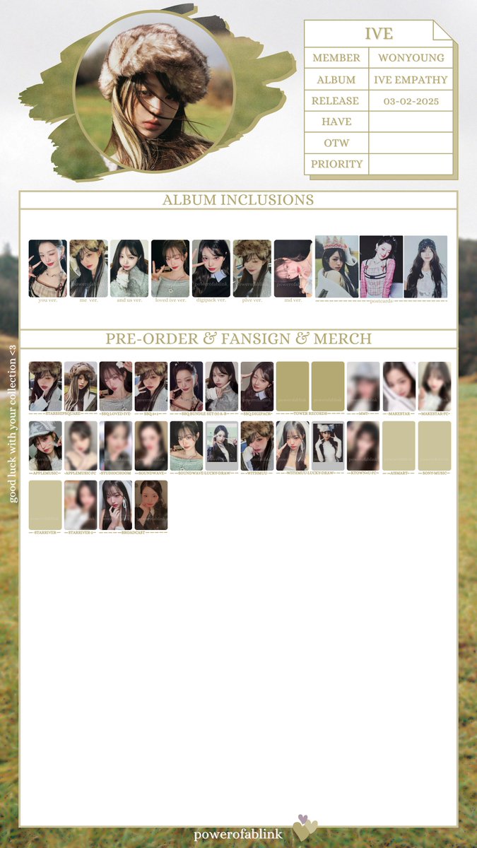 powerofablink's tweet photo. Group: IVE
Member:     OT6 (Wonyoung - Liz - Leeseo)
Template type: IVE EMPATHY
photocard template
아이브 포토카드 포카 https://t.co/rEncIvWFSk
