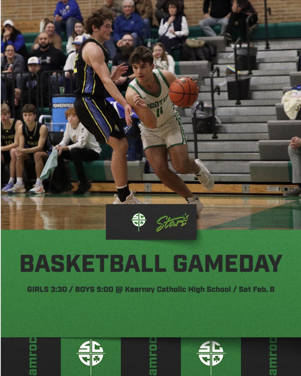 Tonight!

Join us for Shamrock basketball at Kearney Catholic TONIGHT SAT. FEB 8! Girls at 3:30 PM, boys at 5:00 PM.

Catch the game LIVE on 99.3 FM, spiritcatholicradio.com, or the Spirit Catholic Radio app! 

Let’s go Shamrocks! 🍀

(Graphic created by Sydney Stuart)