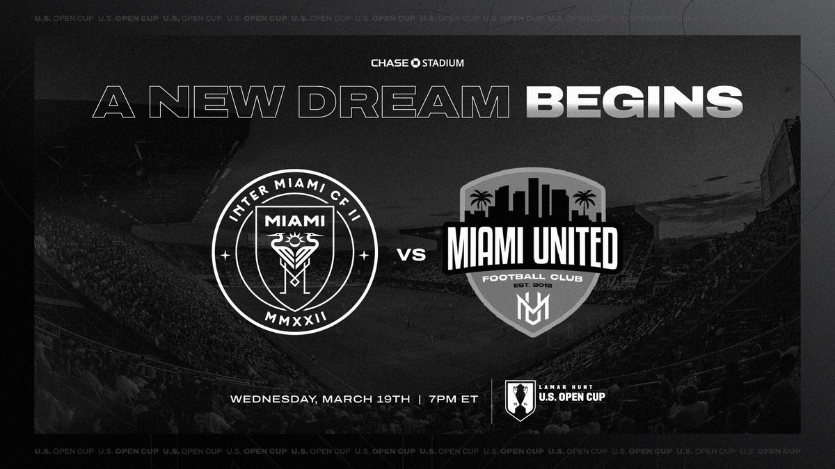 Our first step in the Cup 🏆

Kicking off the <a href="/opencup/">U.S. Open Cup</a> journey against Miami United FC.

🔗 Find all the details here: intermiamicf.co/MIU-USOpenCup