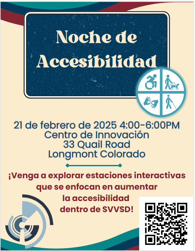 SVVSDSpecialEd's tweet photo. Please join our student-led Accessibility Team as they host Accessibility Night @ICSVVSD on February 21. @SVVSDsupt @SVVSD https://t.co/7aulr4NRmt