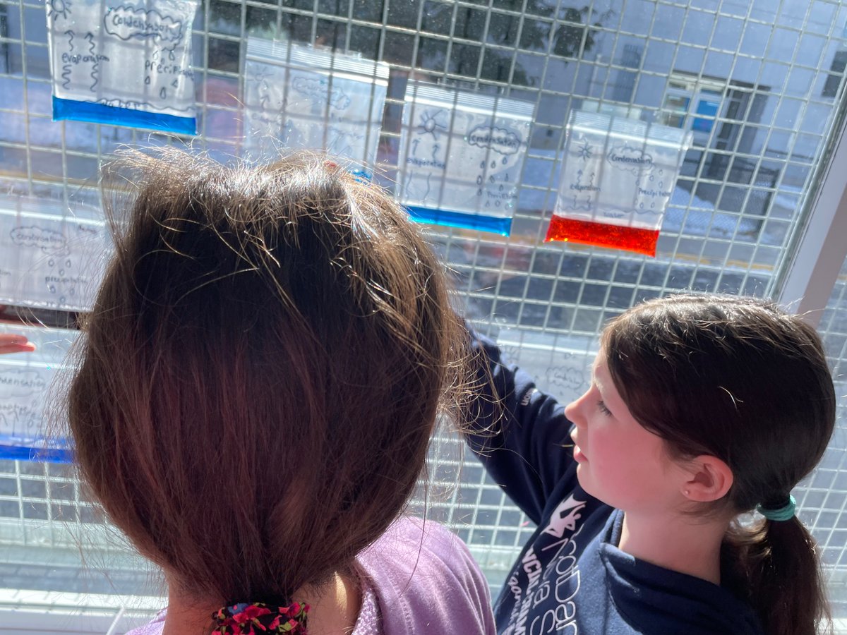MsBriRobinson's tweet photo. We loved seeing the water cycle in action with this cool experiment! Even on a cold winter day, we saw that the sun rays still evaporate water! 💧@BedfordSouth https://t.co/BhD3IFJX6v