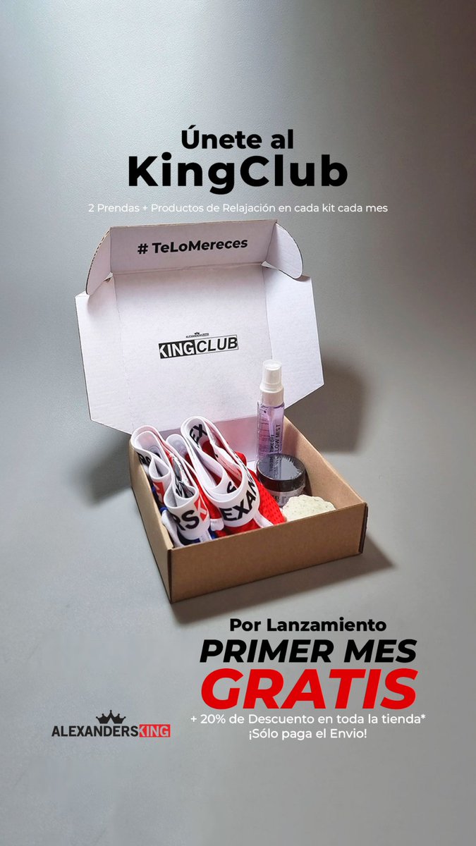 🌟 Únete al KingClub de AlexandersKing 🌟
Recibe cada mes o bimestre:
2 prendas de AlexandersKing.
Productos de relajación de TimeOff.
Beneficios exclusivos:
20% de descuento en toda la tienda (no aplica en otras promociones)
¿Te interesa? Escríbenos para más detalles.#KingClub