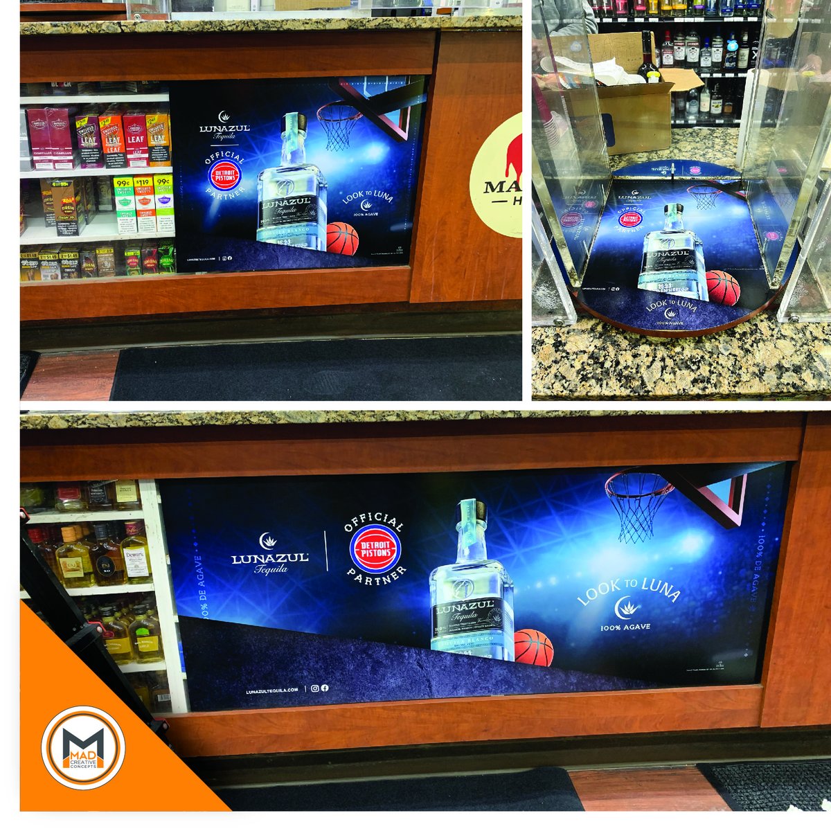 Wrapped up this sleek vinyl installation for Luna Azul Tequila at Kenwood Market! A bold statement for a bold spirit. #LunaAzul #VinylWrap #TequilaVibes #MADCreativeConcepts