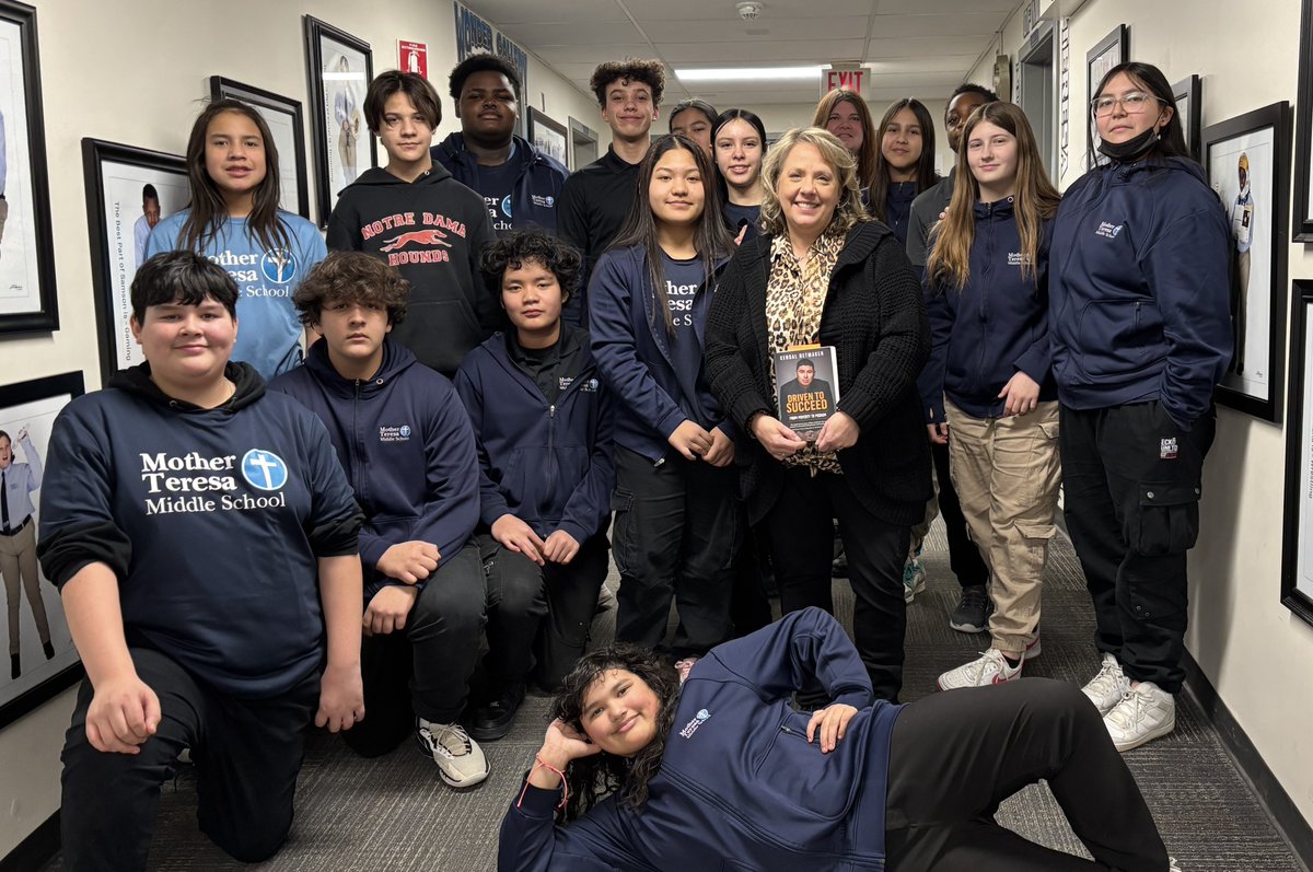 Mother Teresa Middle School (MTMS) (@mtmsregina) on Twitter photo ๐ Thank you to Barb from <a href="/HarvardWestern/">Harvard Western Ins.</a> for inspiring students through a weekly lunchtime book club!
The Grade 8 students have enjoyed reading "Driven to Succeed" by <a href="/KendalNetmaker/">Kendal Netmaker</a>
Your time, kindness, and support are truly making a difference! ๐ ๐ Thank you to Barb from <a href="/HarvardWestern/">Harvard Western Ins.</a> for inspiring students through a weekly lunchtime book club!
The Grade 8 students have enjoyed reading "Driven to Succeed" by <a href="/KendalNetmaker/">Kendal Netmaker</a>
Your time, kindness, and support are truly making a difference! ๐