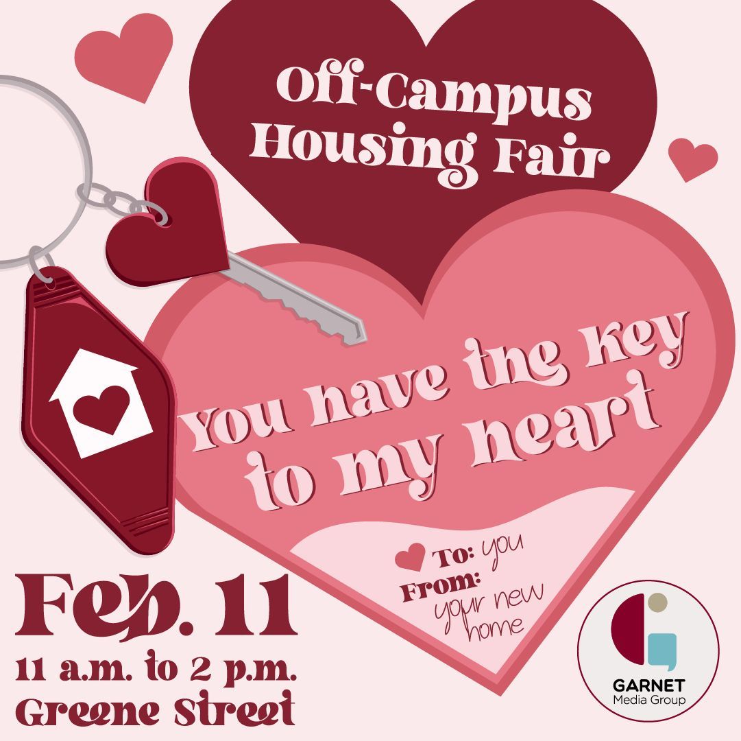 We have a Valentine for you from our off-campus housing partners! ❤️  Come check out the vendors on Greene St from 11 a.m. to 2 p.m. on Feb. 11! 🌹