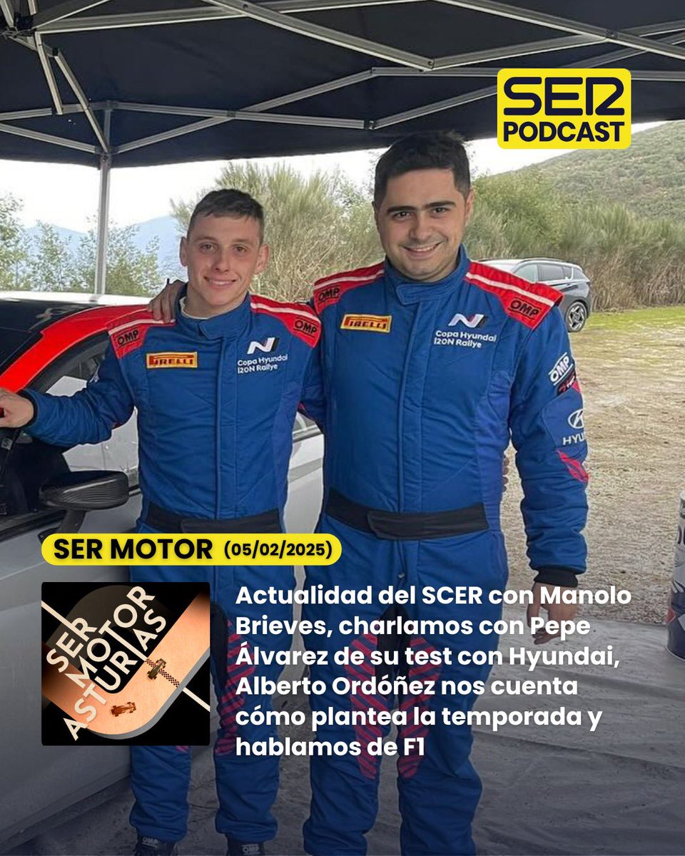 CadenaSERMotor's tweet photo. ๐ง PODCAST | #SERMotor ๐ (05/02/2025):
๐ Charlamos con Pepe รlvarez para conocer quรฉ tal el test con Hyundai
๐ Hablamos con Alberto Ordรณรฑez sobre su prรณxima temporada en el @CERA_Recalvi
๐ Actualidad de la F1 con @carbaplayu
๐ก #SERPodcast
https://t.co/M6JDluTewh https://t.co/S3yjaVrXTU