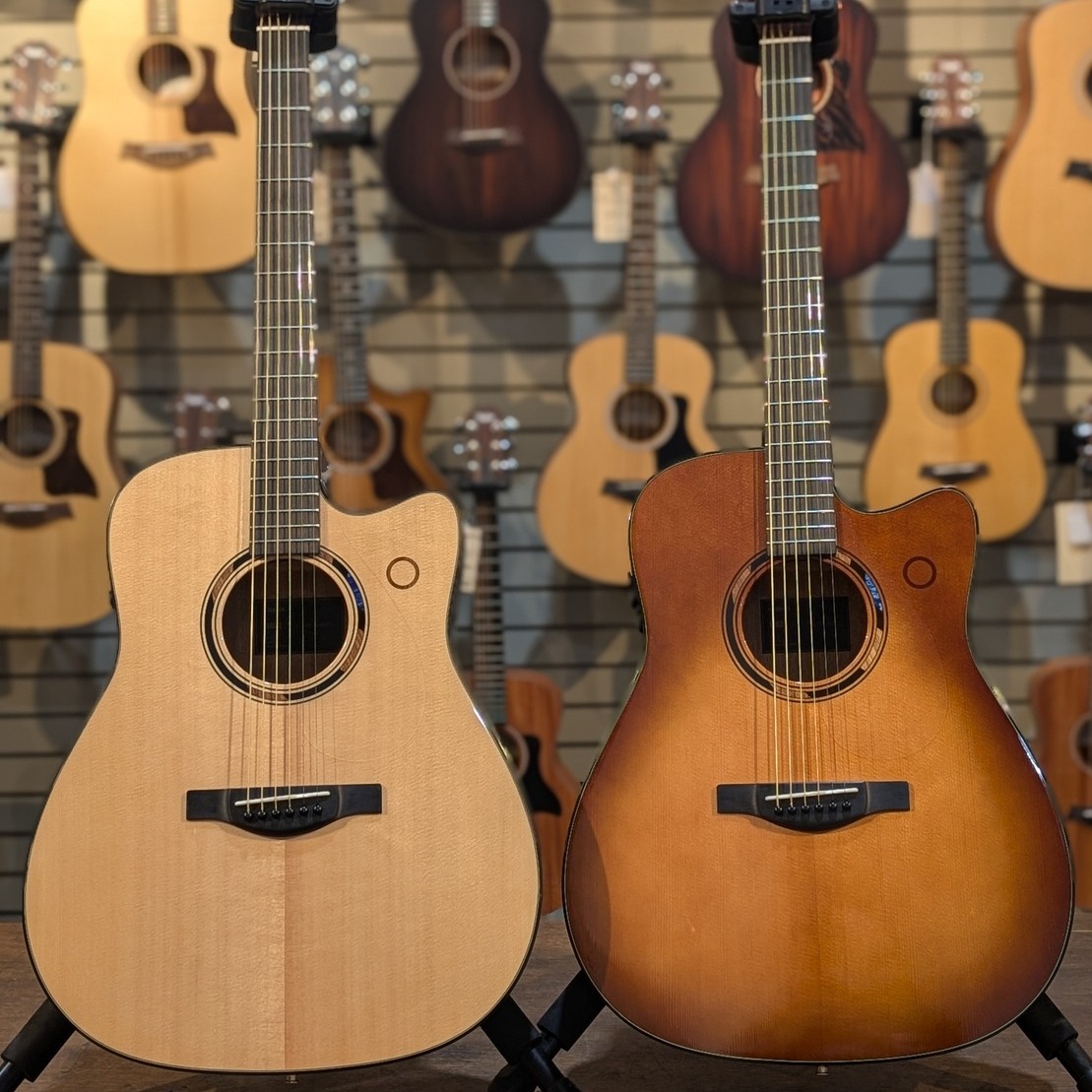 📷 The Yamaha TAG3 C Acoustics are back in stock! They are available in Natural or Sand Burst.
These guitars now feature a built-in looper and Bluetooth® support. 
Come try them out today, or check them out here bit.ly/42EpZUC.