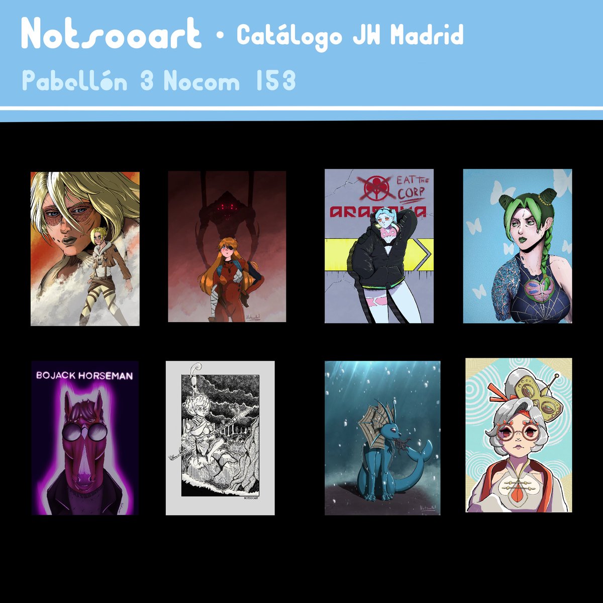 <a href="/JW_Arte/">JW Art</a> Holaaa!!! Soy Chami, <a href="/airiruriru/">Airiru ✏️</a> y yo estaremos en el pabellón 3, Nocom 153. 🫵 
Traigo ilustraciones y pegatinas de Arcane sobretodo, kirbys, jojos, Felices jueves y mas cosillas. 
Pásense a saludar!!🫵👁️👁️🫶🎏🎏🎏