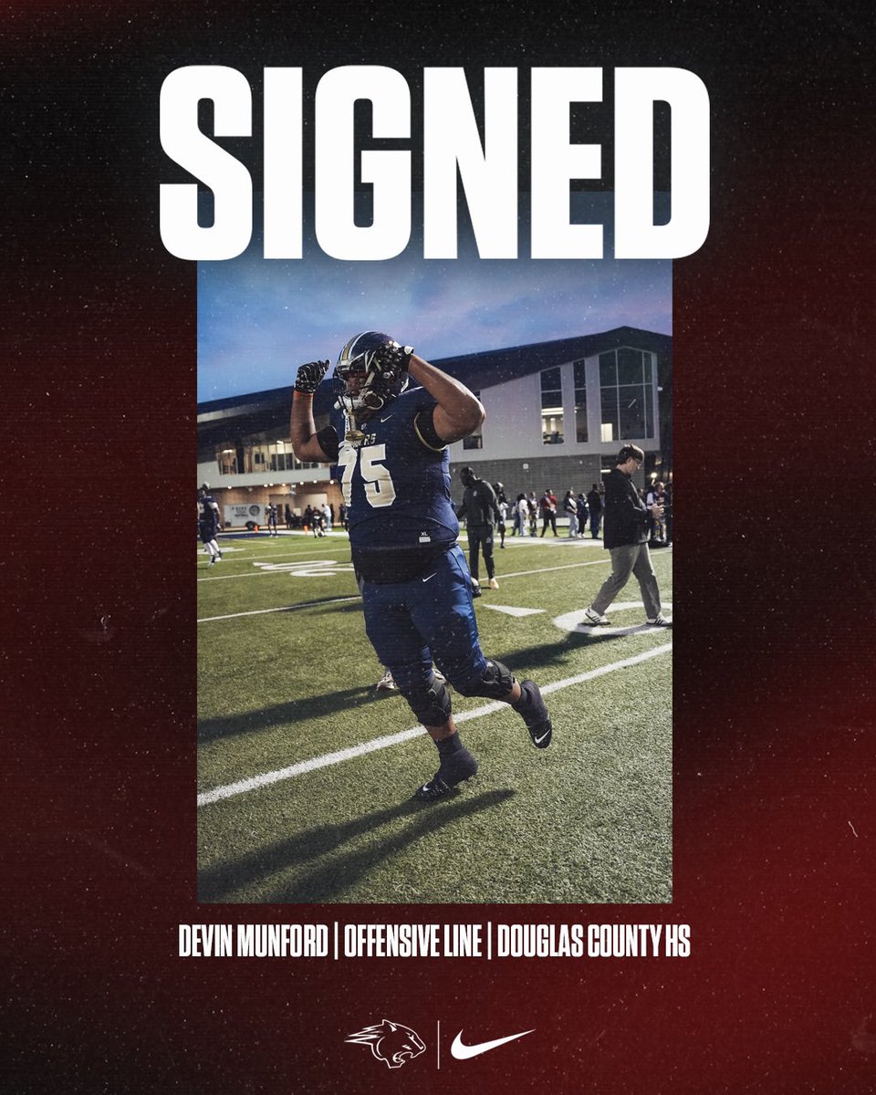 𝐖𝐞𝐥𝐜𝐨𝐦𝐞 𝐃𝐞𝐯𝐢𝐧 𝐌𝐮𝐧𝐟𝐨𝐫𝐝 𝐭𝐨 𝐏𝐚𝐧𝐭𝐡𝐞𝐫 𝐍𝐚𝐭𝐢𝐨𝐧! 🏈🅰️🐾

🏈 Offensive Line
🎓 Douglas County HS
🏠 Douglasville, Ga.

#GoPanthers🐾 | #WeAreCAU | #NSD25