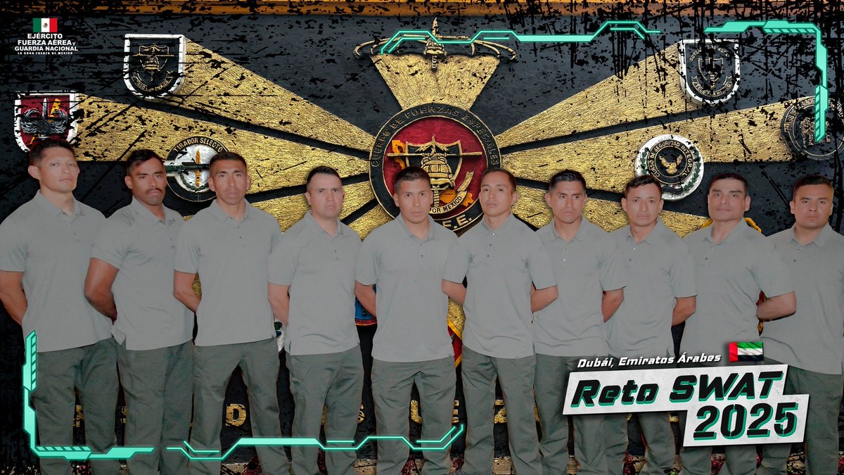 maquinasoldado1's tweet photo. #ejércitomexicano terminan su participación en "SWAT 2025" en #Dubái, quedando en la posición #37 de 103 equipos participantes.
#ejércitomexicano #México #SwatChallenge #GuardiaNacional #GuardiaNacional #SwatChallenge https://t.co/7zj288BOf6