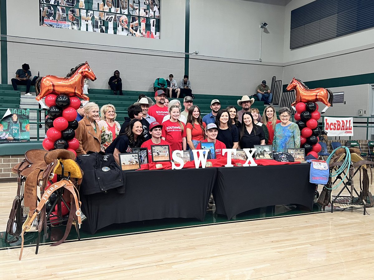 National Signing Day at Rudder! 

Gabby Baker is headed to Lamar University for Volleyball 
Zamontae Wells is headed to Blinn College for football 
Payton Wilkins &amp; Clayton Siegert are headed to Southwest Texas College for Rodeo