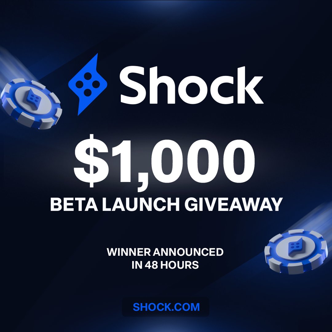 ShockCasino's tweet photo. IT'S HERE ⚡ The Shock Early Access Beta kicks off NOW / 20:00 GMT!
To celebrate, we’re dropping $1000 💸

Hurry - there’s still time to enter the giveaway:
1️⃣ Follow us
2️⃣ Like & share this post
3️⃣ Tag a friend to join in!

10 lucky winners will get $100 each! 

Winners notified on Feb 6, 2025. Prizes credited to Shock balance after beta launch. Must have an active Shock account to claim.