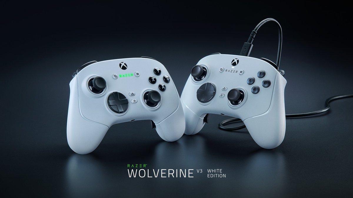 Style meets precision: The Razer Wolverine V3 Pro and TE are now available in White.

Dominate Xbox &amp; PC gaming with a controller that combines tournament-grade performance and a fresh aesthetic! coming soon!

الأناقة تلتقي بالدقة: Razer Wolverine V3 Pro وTE متوفران الآن باللون