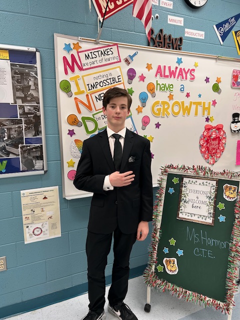 Today was CTE Spirit Week "Dress for Success" day. Check out Cedar Grove student Brody Didyoung's super sharp professional look!

#BrunswickBuilt #CTEforNC #careerandtechnicaleducation