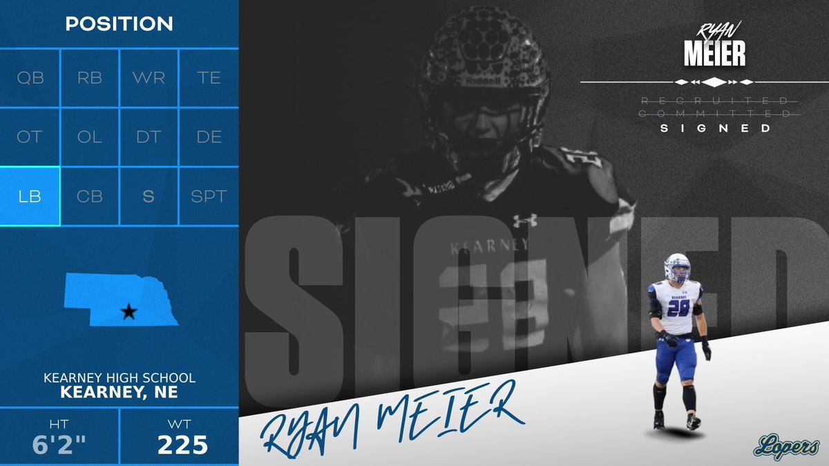 UNK_Football's tweet photo. Local player maker at the second level staying home. Welcome, @ryanmeier_28 to the Loper family.

#TeamOverMe https://t.co/vtR7Ob1pjF