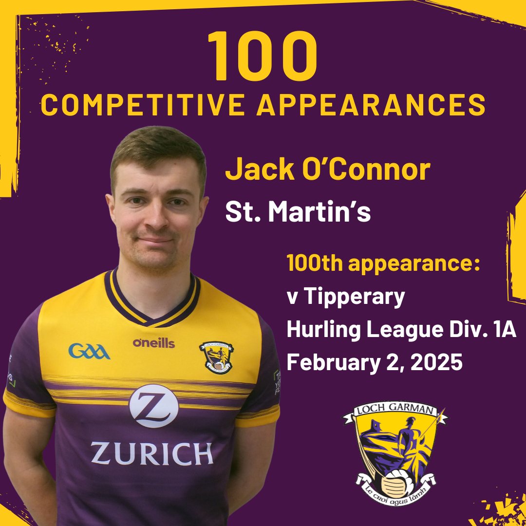 Wexford GAA (@officialwexgaa) on Twitter photo Congratulations to Jack O'Connor (<a href="/StMartinsGAA/">St Martin's</a>) on making his 100th competitive appearance for our senior hurlers in last Sunday's match v Tipperary.
All in Wexford GAA thank him for such dedicated service over the years. Congratulations to Jack O'Connor (<a href="/StMartinsGAA/">St Martin's</a>) on making his 100th competitive appearance for our senior hurlers in last Sunday's match v Tipperary.
All in Wexford GAA thank him for such dedicated service over the years.