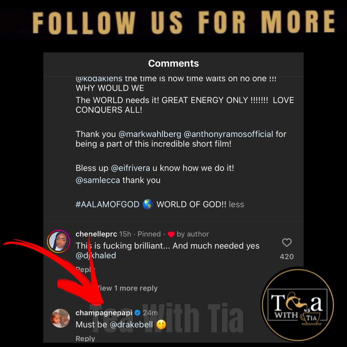 RealTeaWithTia's tweet image. Oop 🫣 #Drake slid into #DjKhaled’s comments on a post promoting his upcoming album, claiming Drake is back to work with 2 featured tracks. Drake hit him with the aht aht “must be Drake Bell” 🤣😆! And just like that, the entire post mysteriously vanished 🫣.