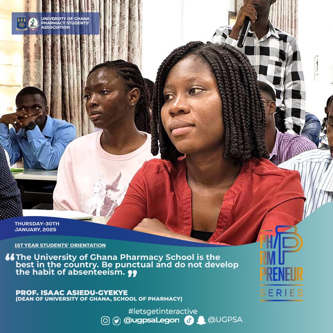 UGPSAlegon's tweet photo. A sneak peek into what transpired last Thursday during the Level 100s' Orientation. ✨💊
#Rx30
#Poised and Ready
*The Kwegyir Aggrey - Osei Led Administration* https://t.co/UU1Q6ztRkg