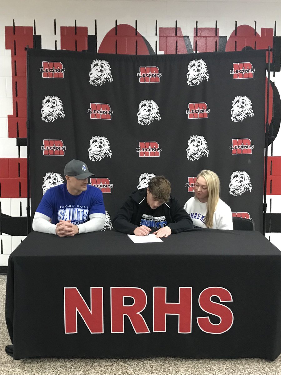 nrhsathletics's tweet image. CONGRATS Silas Jacob and family who signed today to continue his academic and athletic career playing football at Thomas More University