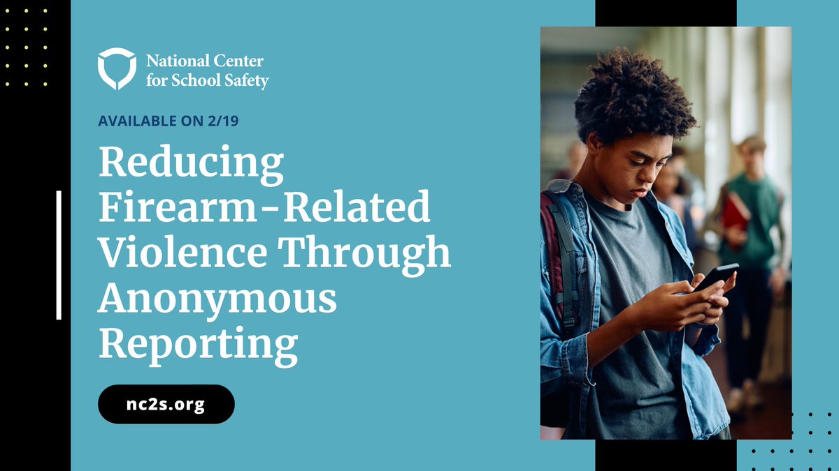 Coming 2/19: Dr. Elyse Thulin explains how anonymous reporting systems help prevent firearm-related violence in schools and strengthen safety measures. Learn more: nc2s.org/resource/reduc…