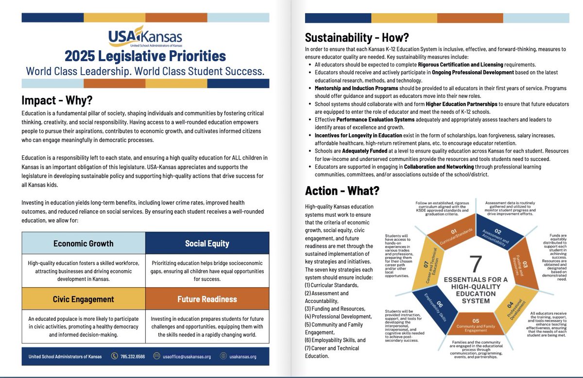 As legislative chair for USA/KSSA for the past several years, I am appreciate the work of the committee in creating a completely new format. Easy to follow and, IMO, hard to argue with. This is in our latest digital magazine issue. #ksleg #ksed #EducationMatters