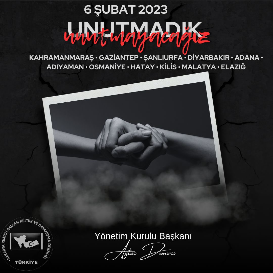RumeliSakarya's tweet photo. 6 SUBAT
2023'0
UNUTMADIK...
Ülkemizi üzüntüye boğan
6 Subat deprem felaketinin üzerinden tam iki yil geçti...
Yitirdigimiz canlarin ve yıkımın acısı ilk günkü gibi yüreklerimizde. Depremde hayatini kaybeden tüm vatandaslarimizi saygi ve rahmetle anıyor yakinlarina sabır diliyoruz https://t.co/gHqQD5oScL