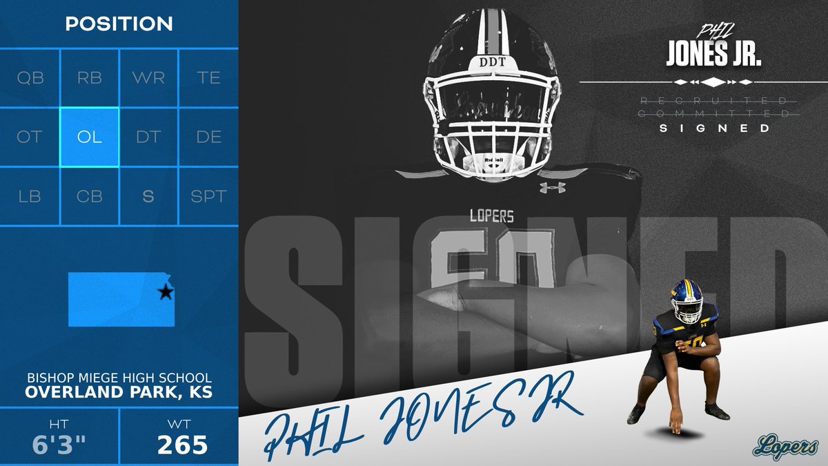 UNK Football (@unk_football) on Twitter photo A key piece for our future in the trenches. Welcome, <a href="/PhilJonesJr60/">Phìl Jones Jr</a> to the Loper family.
#TeamOverMe A key piece for our future in the trenches. Welcome, <a href="/PhilJonesJr60/">Phìl Jones Jr</a> to the Loper family.
#TeamOverMe