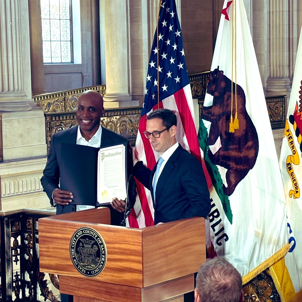 PavlovicNBCS's tweet image. The mayor of San Francisco declared that today is Barry Bonds Day in the city (2/5/25). Last year they did the same for Willie Mays.