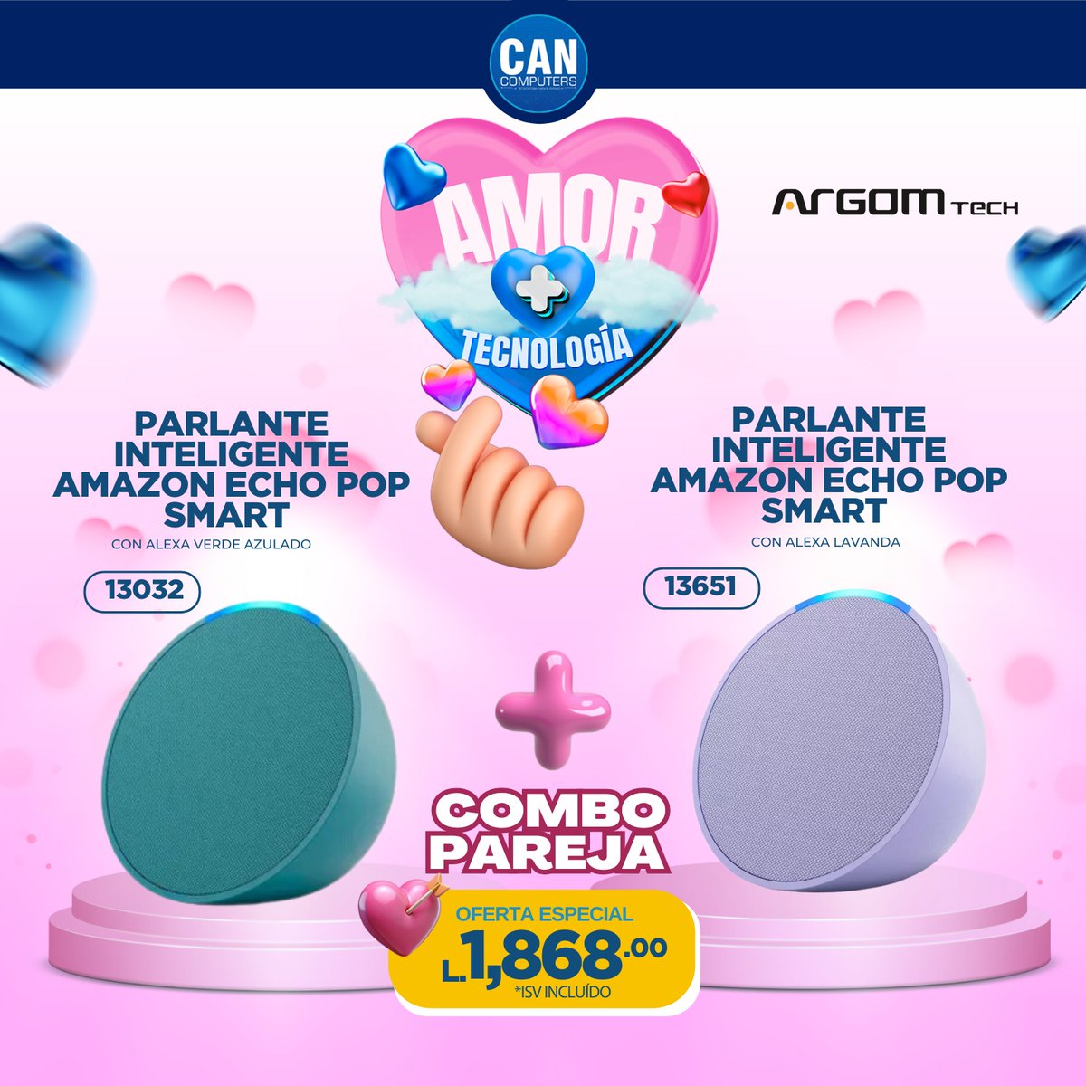 Cancomputers's tweet photo. 🔊💖 Amor + Tecnología = El match perfecto 💖🔊

Dile "Alexa, pon nuestra canción favorita" y disfruta de la mejor compañía con este Combo Pareja de Amazon Echo Pop Smart. 🎶💑

#AmorYTecnología #EchoPopSmart #AlexaSiempreContigo #CANComputers https://t.co/c0uZWexqem