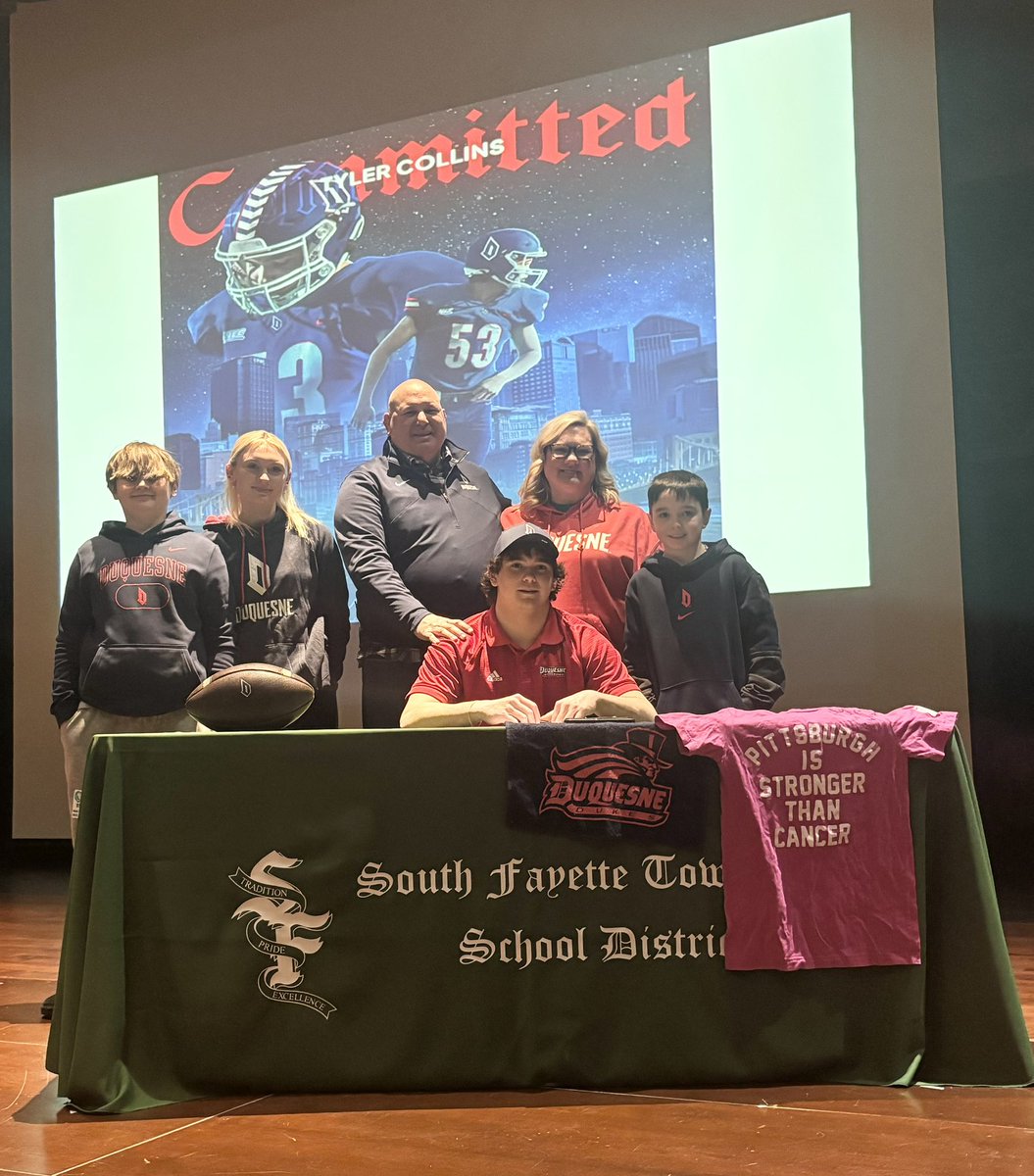 sflionssports's tweet photo. Congratulations to SF senior Tyler Collins for continuing his academic and athletic careers at Duquesne University.  #SFLionPride https://t.co/Li41ln7CTn