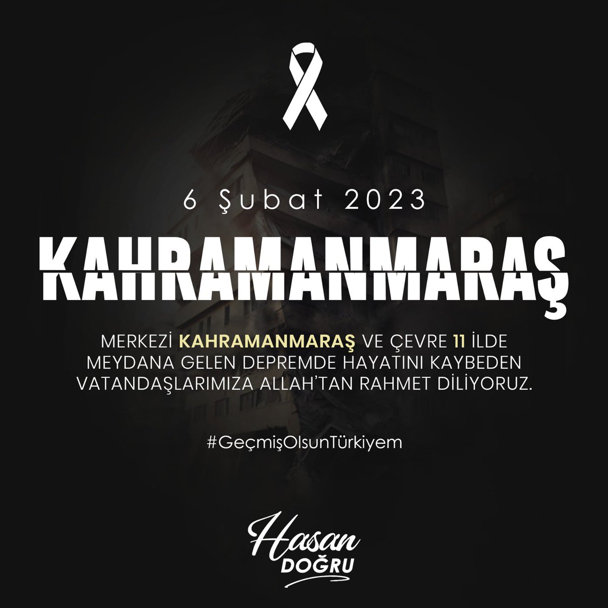 Asrın en büyük acılarından birini yaşadığımız 6 Şubat’ta kaybettiğimiz canlarımızı saygı ve rahmetle anıyoruz.

Unutmadık, unutmayacağız…