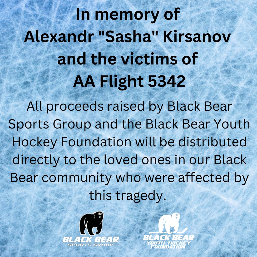 In memory of Alexandr "Sasha" Kirsanov and the victims of AA Flight 5342. All proceeds will be distributed directly to the loved ones in our Black Bear community who were affected by this tragedy. 

Contribute here: gofund.me/469365ed