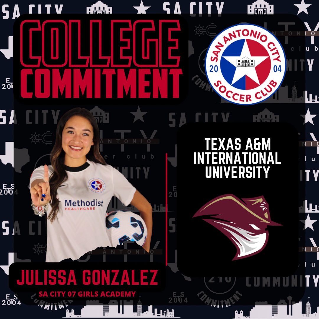 San Antonio City Soccer Club (@sacitysc) on Twitter photo College soccer bound! 🎓⚽ Big congratulations to Julissa Gonzalez on committing to Texas A&M International! Wishing you all the best! ❤️🙌 #GoDustdevils #SACityProud @girlsacademyleague <a href="/TAMIU_WSOC/">Texas A&M International Women's Soccer</a> College soccer bound! 🎓⚽ Big congratulations to Julissa Gonzalez on committing to Texas A&M International! Wishing you all the best! ❤️🙌 #GoDustdevils #SACityProud @girlsacademyleague <a href="/TAMIU_WSOC/">Texas A&M International Women's Soccer</a>