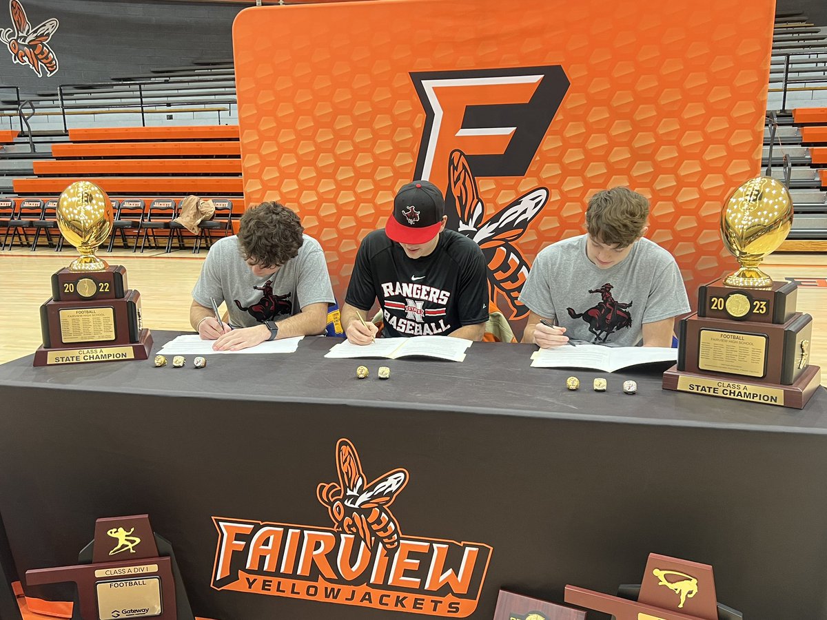 Fairview High School Athletics (@fv_athletics1) on Twitter photo π‘ππ§ππ’π‘ππ π¦πππ‘ππ‘π πππ¬
We are proud of these 3 student-athletes who committed to continue their academic and athletic careers at the next level!Β Congratulations
Jax Bernard -NWOSU(football)
Easton Hamar -NWOSU(football & track)
Boden Miller -NWOSU(baseball) π‘ππ§ππ’π‘ππ π¦πππ‘ππ‘π πππ¬
We are proud of these 3 student-athletes who committed to continue their academic and athletic careers at the next level!Β Congratulations
Jax Bernard -NWOSU(football)
Easton Hamar -NWOSU(football & track)
Boden Miller -NWOSU(baseball)