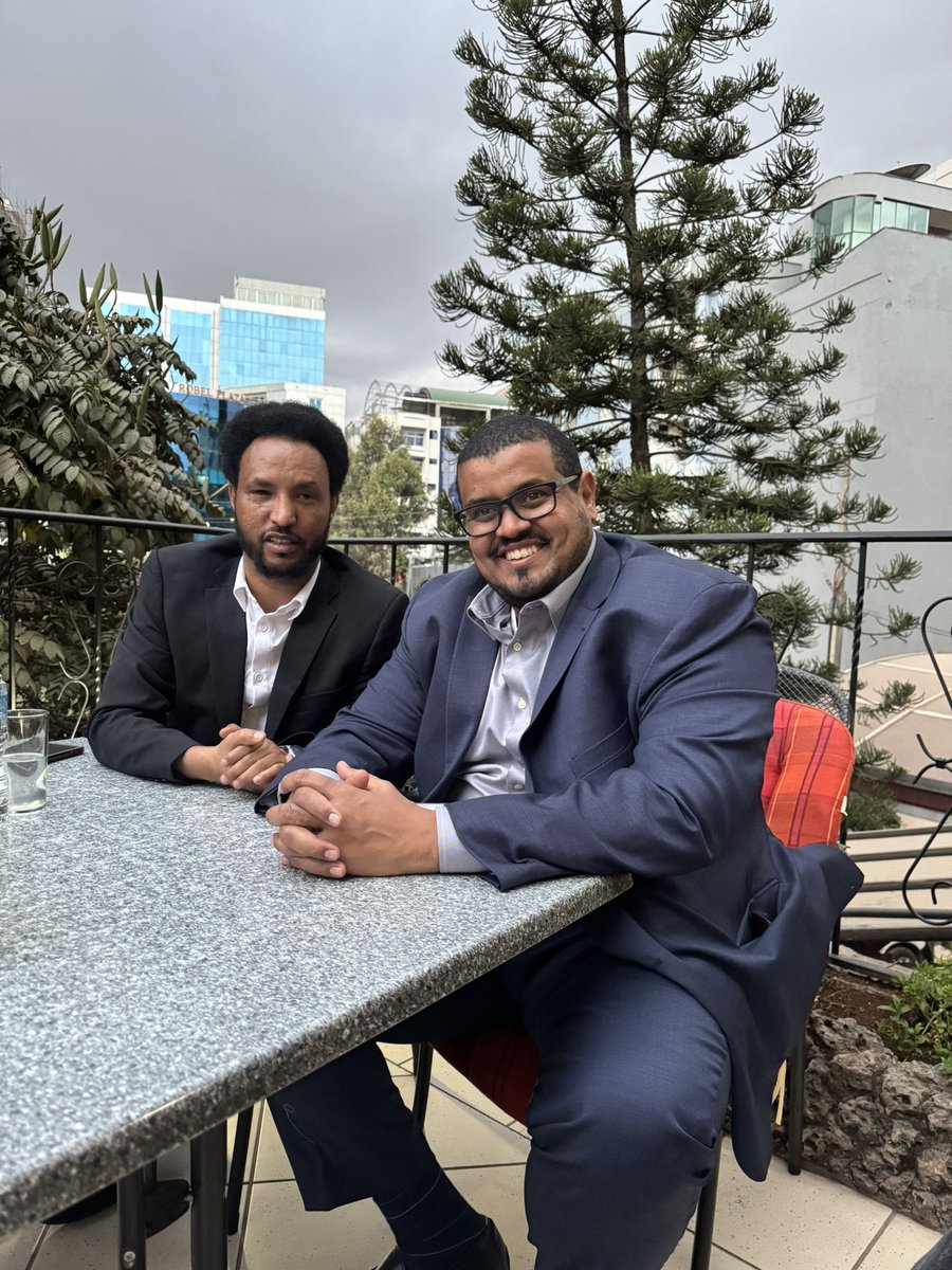 CmaDawit's tweet photo. With @BeyeneGerezghe1 relaxing in Addis Ababa after a long day 

Wufuy a true warrior who broke the shackles of #PFDJ turned himself to an influential leader that changed minds of so many youth. 

Main goal of BN to unlock the human potential of Eritrean youth; realize the true power exists in the hand of the Eritrean people; Wufuy represent that

Lets stay focus connected and effective 

Our allies are global and local lets advocate, coordinate until we bring Regime change in Eritrea