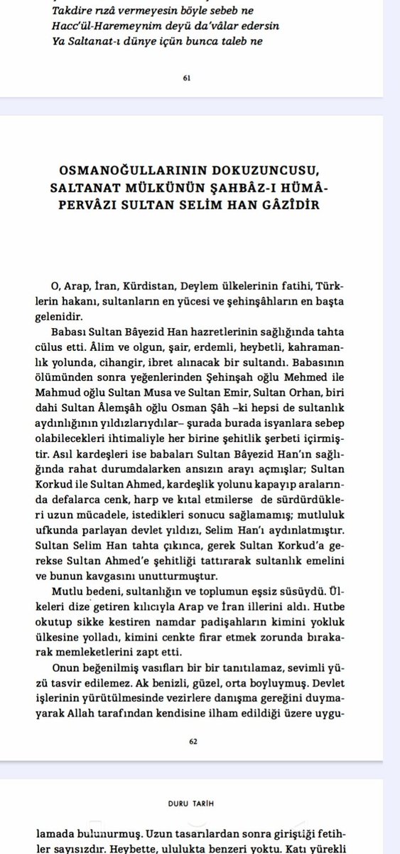 Bostanzade Yavuz için Türklerin lideri ( hakanı) diyor