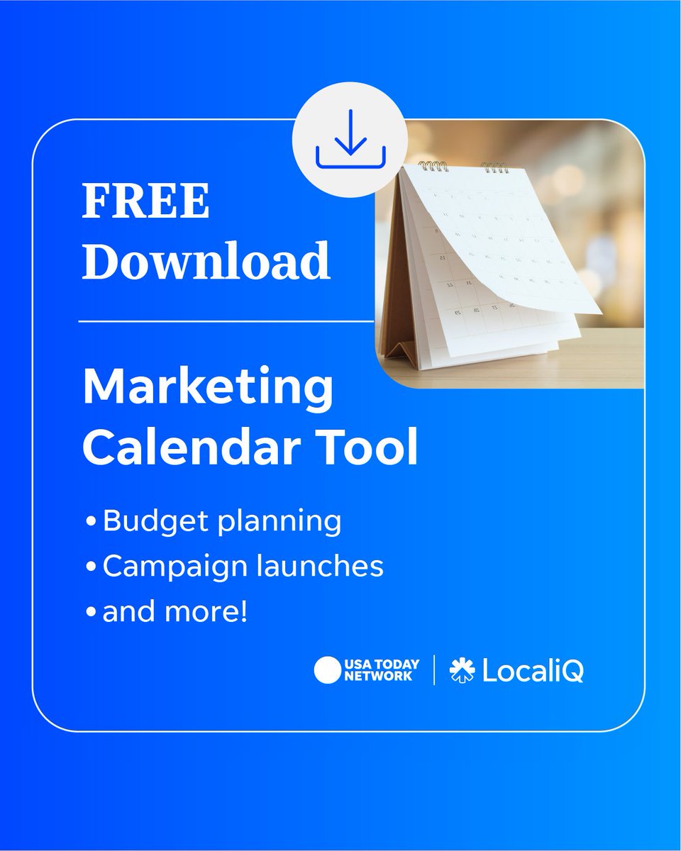 USAT_Network's tweet image. 📅 Stay ahead of the game in 2025 with the ultimate marketing calendar!
From budget planning to campaign launches, this tool has everything you need to stay organized and focused all year long.

✨ Download it today: ecs.page.link/AzhFh

#PlanForSuccess #SmallBusinessTips