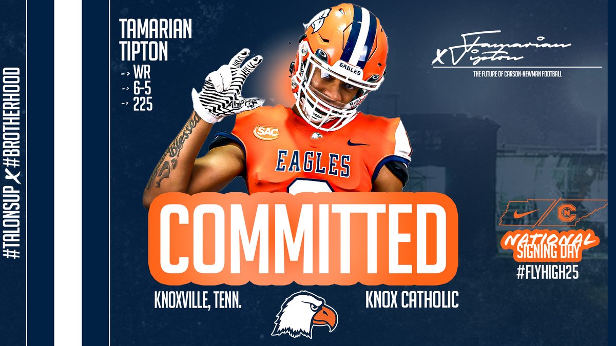 Carson-Newman Football (@cnfootball) on Twitter photo ποΈ #οΈβ£5οΈβ£9οΈβ£
Tamarian Tipton β WR β 6-5 β 225 β Knoxville, Tenn. β Knox Catholic - <a href="/TamarianTT13/">T.J. Tipton</a>
π bit.ly/2025CNnsd
#CNNSD25 x #FlyHigh25 | #TalonsUp x <a href="/cnfootball/">Carson-Newman Football</a> x #Brotherhood ποΈ #οΈβ£5οΈβ£9οΈβ£
Tamarian Tipton β WR β 6-5 β 225 β Knoxville, Tenn. β Knox Catholic - <a href="/TamarianTT13/">T.J. Tipton</a>
π bit.ly/2025CNnsd
#CNNSD25 x #FlyHigh25 | #TalonsUp x <a href="/cnfootball/">Carson-Newman Football</a> x #Brotherhood