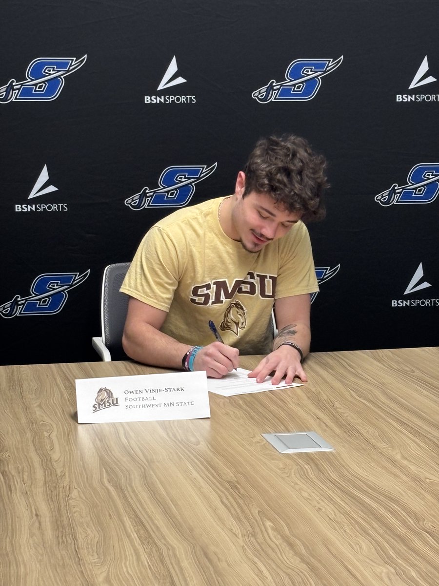 Scott Hentges (@sartellsabrefb) on Twitter photo Congratulations to Owen Vinje-Stark on his commitment to play FB at SW MN State. He will be joining former Sabre <a href="/KnutsonParker/">Parker Knutson</a> in the defensive backfield for the Mustangs! Congratulations to Owen Vinje-Stark on his commitment to play FB at SW MN State. He will be joining former Sabre <a href="/KnutsonParker/">Parker Knutson</a> in the defensive backfield for the Mustangs!