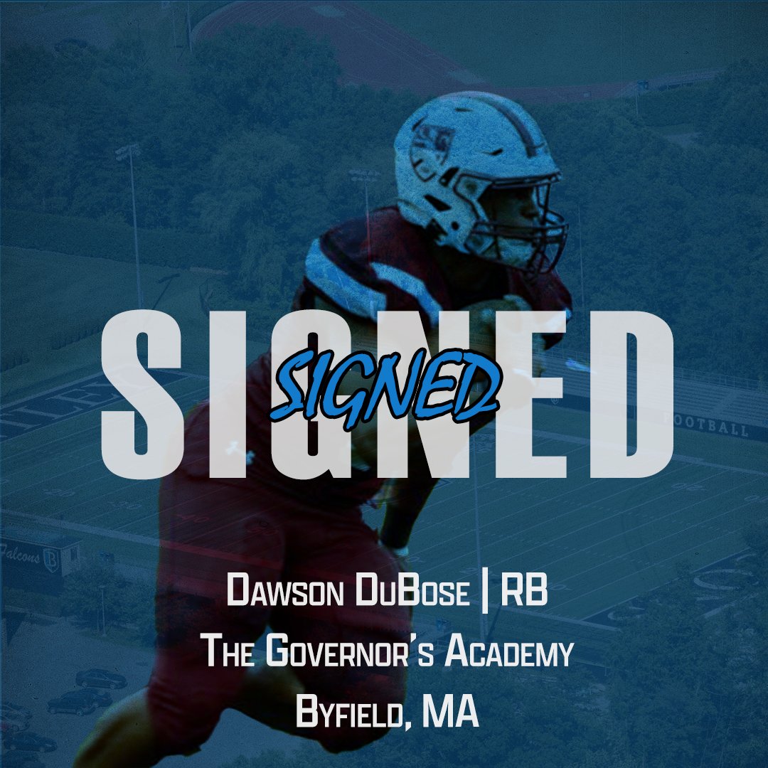 Bentley Football (@footballbentley) on Twitter photo ✍️𝓢𝓲𝓰𝓷𝓮𝓭!
Dawson DuBose |<a href="/DawsonD2024RB/">Dawson DuBose</a>
🔵 Governor's Academy (MA)
⚪️ Running Back
⚫️ 1st Team All-ISL
#FLIGHT | #NSD25 ✍️𝓢𝓲𝓰𝓷𝓮𝓭!
Dawson DuBose |<a href="/DawsonD2024RB/">Dawson DuBose</a>
🔵 Governor's Academy (MA)
⚪️ Running Back
⚫️ 1st Team All-ISL
#FLIGHT | #NSD25