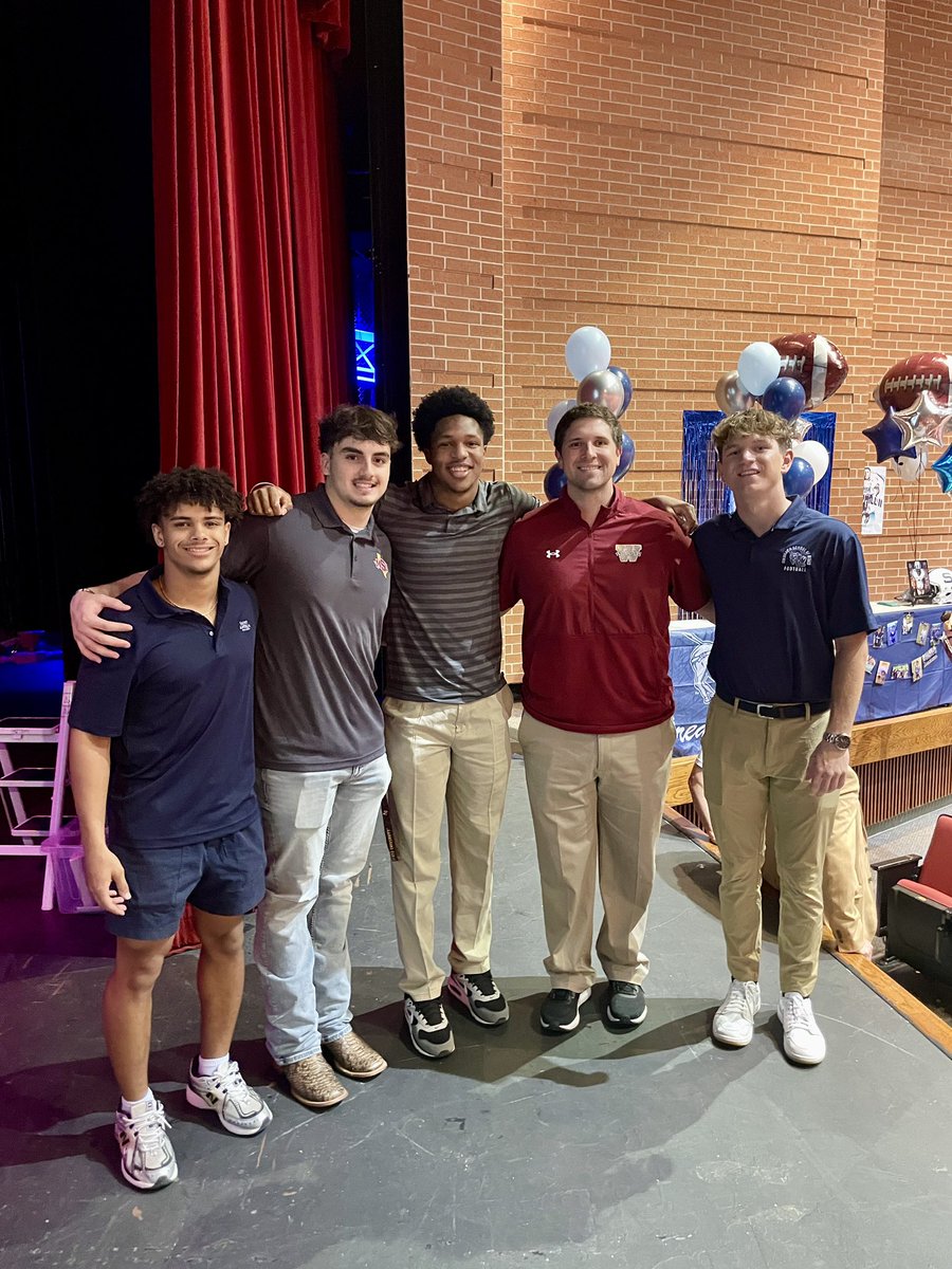 Coach Wiesmann (@coachwiesmann) on Twitter photo Proud of my dudes signing today! 4 Offensive skill players to the next level!
<a href="/Kylersingletar1/">Kyler Singletary</a> - Saint Anselm
<a href="/aidenwhitehead0/">Aiden Whitehead</a> - Midwestern State
<a href="/BrandonB2025/">Brandon Brown</a> - Midwestern State
<a href="/CogdillTy/">Tycogdill13</a> - Colorado School Of Mines
Big time players making big time moves! #212 #EATTNT #Showtime Proud of my dudes signing today! 4 Offensive skill players to the next level!
<a href="/Kylersingletar1/">Kyler Singletary</a> - Saint Anselm
<a href="/aidenwhitehead0/">Aiden Whitehead</a> - Midwestern State
<a href="/BrandonB2025/">Brandon Brown</a> - Midwestern State
<a href="/CogdillTy/">Tycogdill13</a> - Colorado School Of Mines
Big time players making big time moves! #212 #EATTNT #Showtime