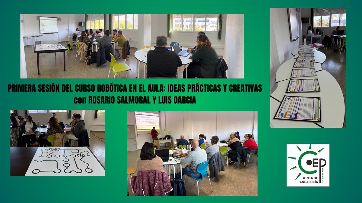 Primera sesión de la actividad formativa provincial sobre #robótica con ideas prácticas y creativas para el aula en #primaria y #secundaria con <a href="/Rosariosalmoral/">Rosario</a> y <a href="/elticcher/">Luis García Cabello</a> <a href="/DG_IFP/">DG de Innovación y Formación del Profesorado</a> <a href="/EducaAnd/">Consejería Desarrollo Educativo y FP</a>