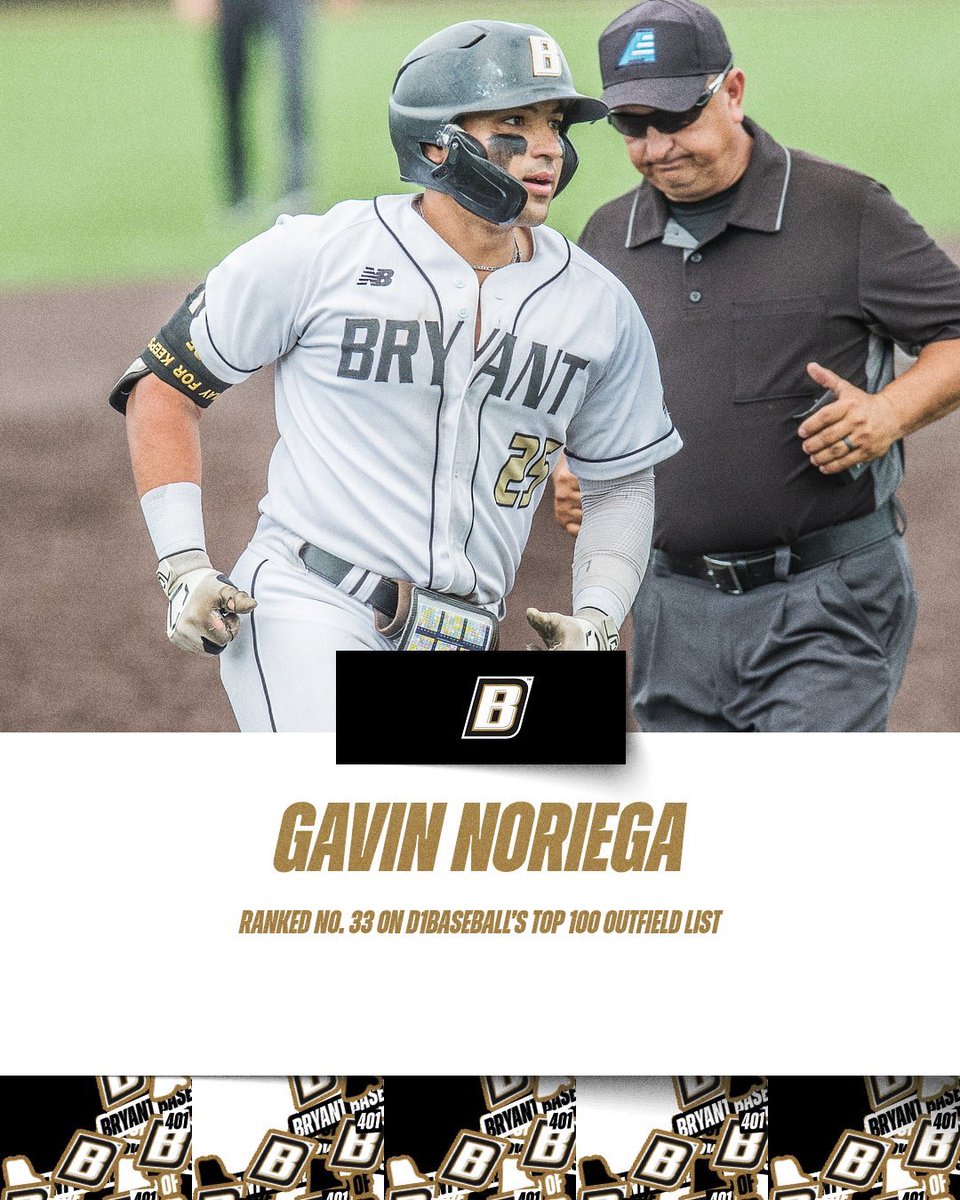 Bryant Baseball (@_bryantbaseball) on Twitter photo Gavin Noriega has been named one of the nation’s best outfielders by <a href="/d1baseball/">D1Baseball</a> , coming in at No. 33. Gavin Noriega has been named one of the nation’s best outfielders by <a href="/d1baseball/">D1Baseball</a> , coming in at No. 33.