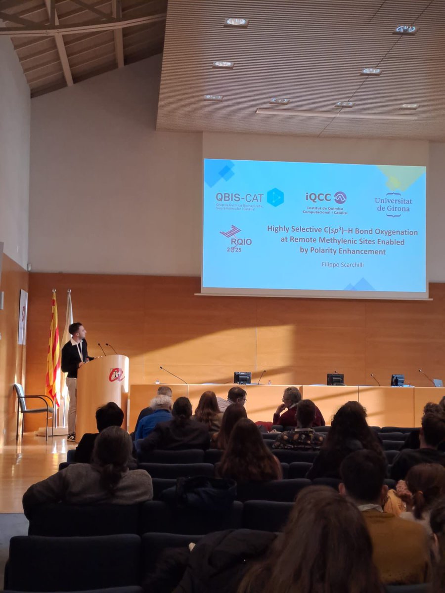 QBIS-CAT Research Group (@qbiscat_udg) on Twitter photo Filippo Scharchilli presented his research on the effect of polarity enhancement in aliphatic C-H oxidations in the <a href="/rqio_scq/">rqio_scq</a> meeting as part of his PhD. Well done Filippo!
<a href="/MiquelCostas/">Miquel Costas</a> <a href="/MassimoBietti/">Massimo Bietti</a> <a href="/IQCCUdG/">IQCC UdG</a> <a href="/udgdoctorat/">Escola de Doctorat de la UdG</a> <a href="/UdGRecerca/">UdG Recerca</a> Filippo Scharchilli presented his research on the effect of polarity enhancement in aliphatic C-H oxidations in the <a href="/rqio_scq/">rqio_scq</a> meeting as part of his PhD. Well done Filippo!
<a href="/MiquelCostas/">Miquel Costas</a> <a href="/MassimoBietti/">Massimo Bietti</a> <a href="/IQCCUdG/">IQCC UdG</a> <a href="/udgdoctorat/">Escola de Doctorat de la UdG</a> <a href="/UdGRecerca/">UdG Recerca</a>