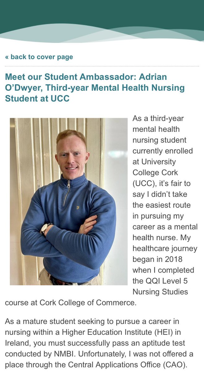 Adrian O'Dwyer (@adrian_odwyer) on Twitter photo Privileged to feature in this month’s <a href="/NMBI_ie/">Nursing and Midwifery Board of Ireland</a> Newsletter.
Link attached for full article: nmbi.newsweaver.ie/Newsletter/1ja… Privileged to feature in this month’s <a href="/NMBI_ie/">Nursing and Midwifery Board of Ireland</a> Newsletter.
Link attached for full article: nmbi.newsweaver.ie/Newsletter/1ja…