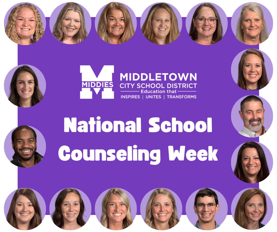 🌟 Happy National School Counseling Week!
💜 We're celebrating these incredible school counselors who support, guide, and inspire our students every day. From academic success to social-emotional growth, their dedication makes a difference in the lives of our Middies! #NSCW2025