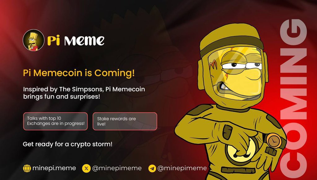 The Pi Memecoin, inspired by the world of The Simpsons, is embarking on a fun-filled and surprise-packed journey! 🎉 

Right now, there's a big secret, but a huge surprise awaits you very soon! 🚀 

Talks with top 10 exchanges for listings are ongoing! 💬 

We believe in the
