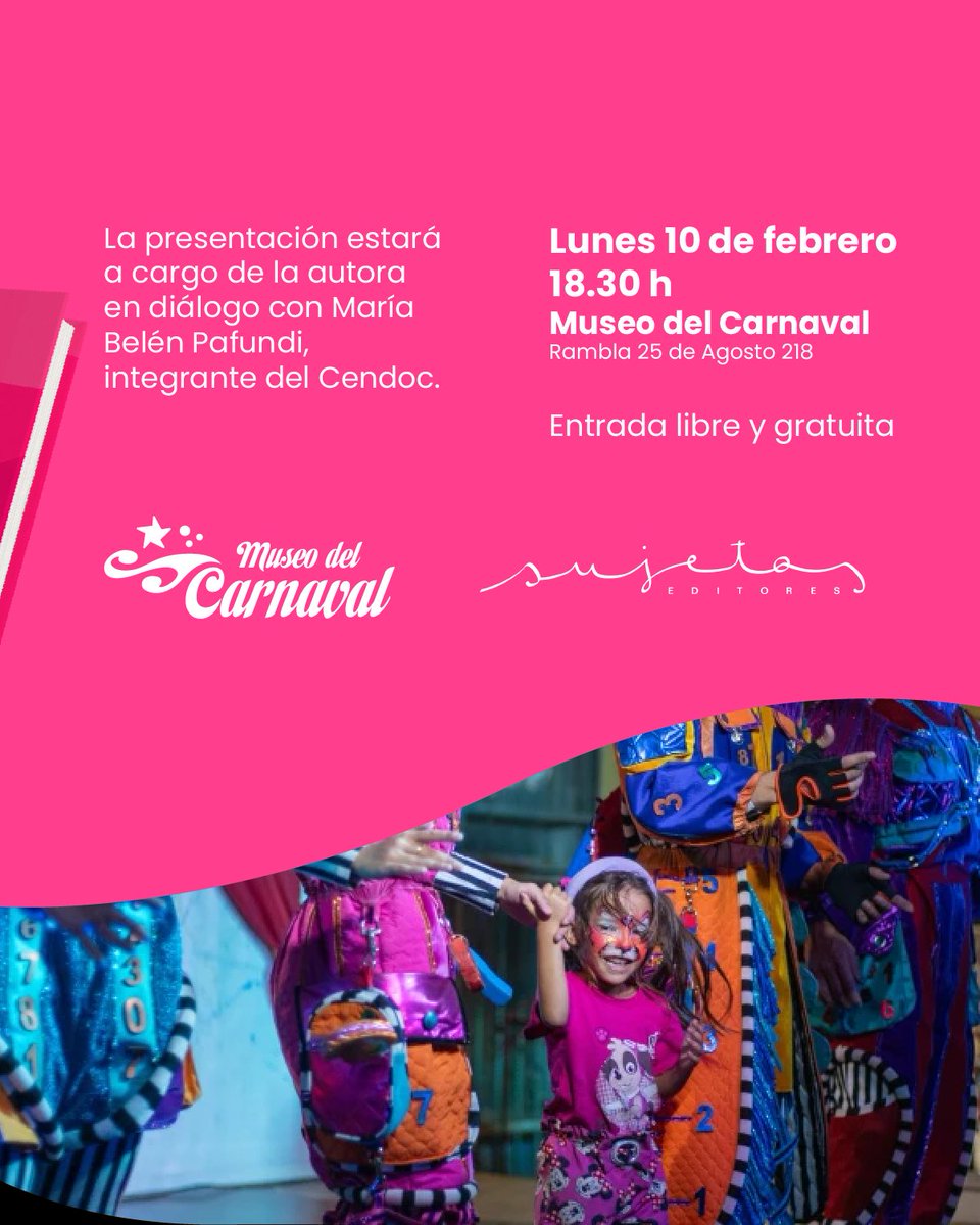 Presentación del libro 
𝗘𝗻 𝘁𝗼𝗱𝗼𝘀 𝗹𝗼𝘀 𝗲𝘀𝗰𝗲𝗻𝗮𝗿𝗶𝗼𝘀 · 𝗧𝗿𝗮𝘆𝗲𝗰𝘁𝗼𝗿𝗶𝗮𝘀 𝗱𝗲 𝗺𝘂𝗷𝗲𝗿𝗲𝘀 𝗾𝘂𝗲 𝗰𝗼𝗻𝘀𝘁𝗿𝘂𝘆𝗲𝗻 𝗹𝗮 𝗺𝘂𝗿𝗴𝗮 𝗲𝗻 𝗠𝗼𝗻𝘁𝗲𝘃𝗶𝗱𝗲𝗼
de Chiara Miranda Turnes

museodelcarnaval.org