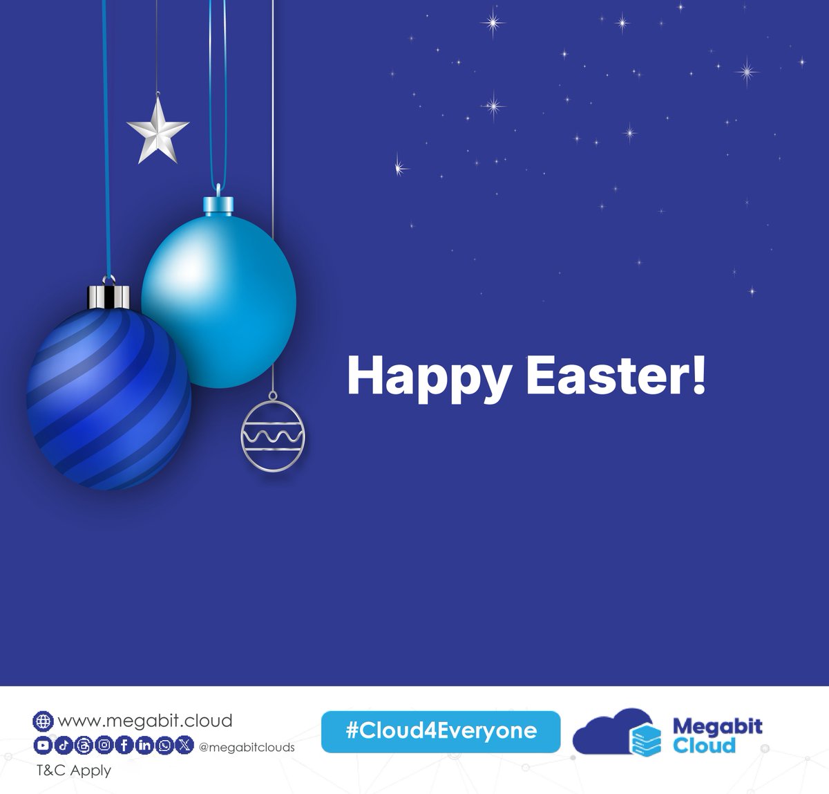 megabitclouds's tweet photo. Wishing you a joyful Easter filled with love and new beginnings!  

#HappyEaster #MegabitCloud #SpringRenewal #Cloud4Everyone https://t.co/S7WZhEUjck